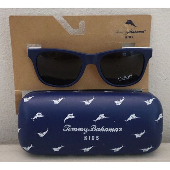 Tommy Bahama NMS-16983 Boys Navy/White Sunglasses and Case w/ 100% UV Protection - Picture 1 of 3